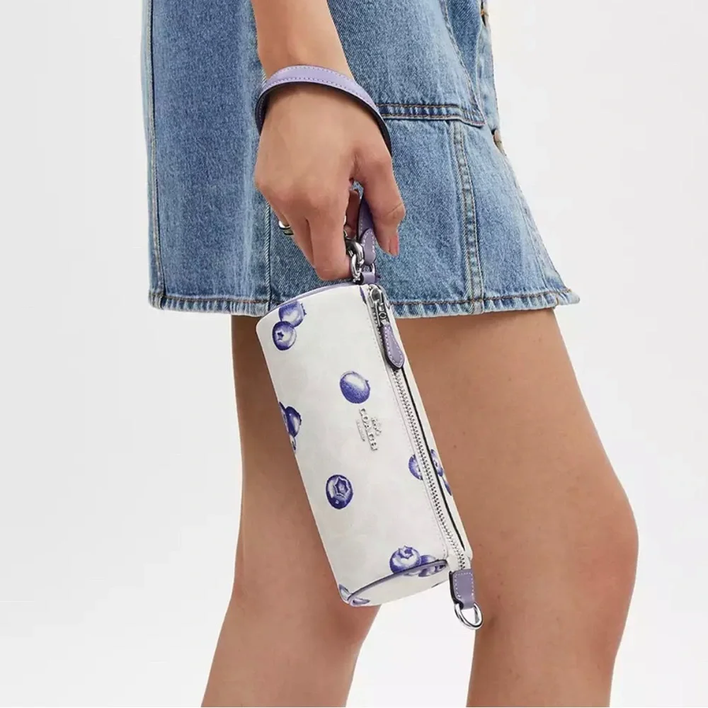 New Coach Nolita Barrel Bag In blueberry Signature Canvas CR369 - Picture 2 of 7